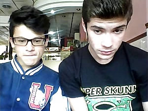 Two cute twinks posing on webcam